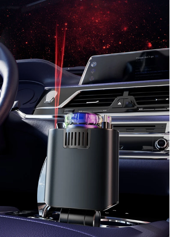 Chargeur de voiture rétractable avec aromathérapie et starlight